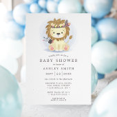 Boho Tribal Lion Boy Baby shower Kaart