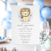 Boho Tribal Lion Boy Baby shower Kaart