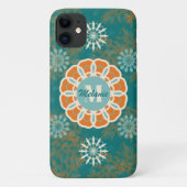Boho Tribal Mandala bij Oranje en Blauwgroen varia Case-Mate iPhone Case (Achterkant)