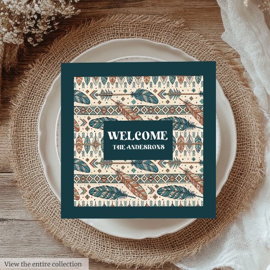Boho Tribal Napkins Personalized Pastel Tableware Servet