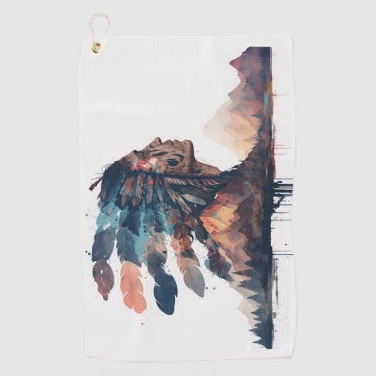Boho Tribal Native American Golfhanddoek (Voorkant)