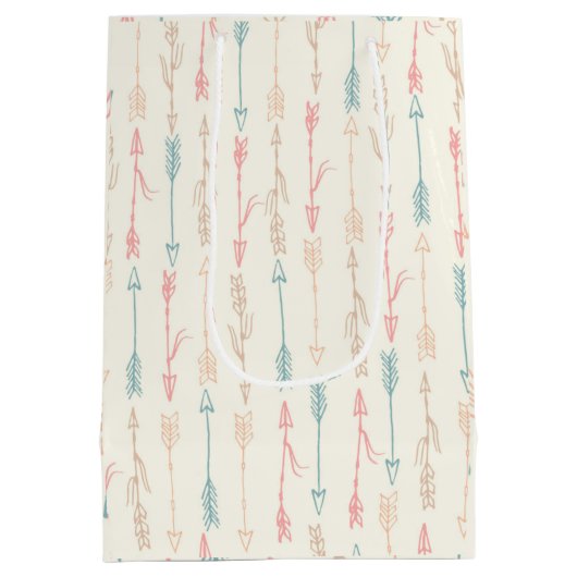 Boho Tribal Pastel Arrow Genderneutraal Medium Cadeauzakje (Achterkant)