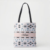 Boho Tribal Pattern Blush and Black Tote Bag (Voorkant)