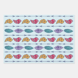 Boho Tribal Pattern Inpakpapier Vel