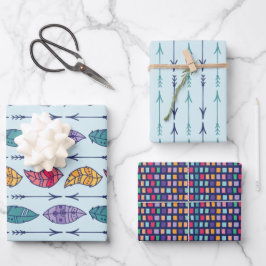 Boho Tribal Pattern Inpakpapier Vel
