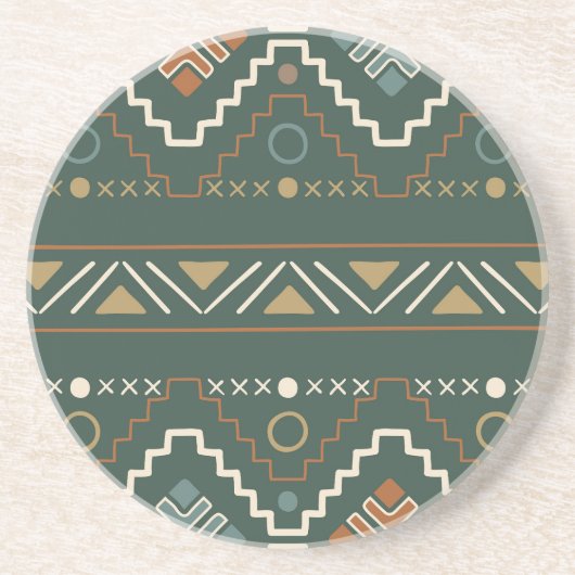Boho Tribal Pattern Zandsteen Onderzetter (Voorkant)