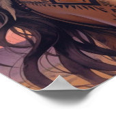 Boho Tribal Queen met veren hoofdtooi Poster (Hoek)