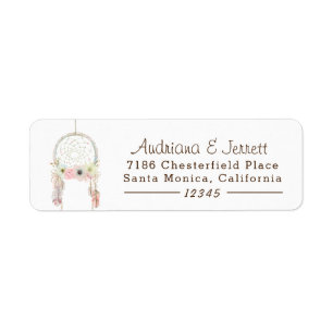 Boho Tribal Rustic on White Return Address Etiket