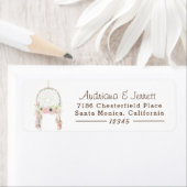 Boho Tribal Rustic op wit retouradres Etiket (Insitu)