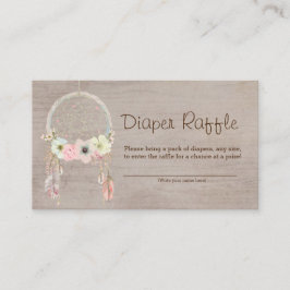 Boho Tribal Rustic Showe Diaper Raffle Ticket Informatiekaartje