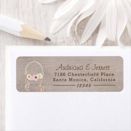 Boho Tribal Rustiek retouradres Etiket (Insitu)