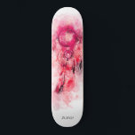 *~* Boho. Tribal Shamanic Heilig. Dream Catcher Persoonlijk Skateboard<br><div class="desc">* Westerne BOHO Amerikaanse Waterverf Abstracte Dream Catcher Journey met mooie veren als een sjamanistische symbool voor een Native American Spiritueel Healer of BOHEMIAM ontwerp. * . *** De kleuren zijn meestal helder DIEP ROZE ROOD MAGENTA kleuren op WIT. Deze op spirit gebaseerde esoterische populaire boho creative abstracte moderne dromenvanger...</div>