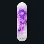 *~* Boho Tribal Shamanic Heilig. Dream Catcher Persoonlijk Skateboard<br><div class="desc">* Westerne BOHO Amerikaanse Waterverf Abstracte Dream Catcher Journey met mooie veren als een sjamanistische symbool voor een Native American Spiritueel Healer of BOHEMIAM ontwerp. * . *** De kleuren zijn meestal felle LAVENDER PAARSE MAGENTA kleuren op WIT. Deze op spirit gebaseerde esoterische populaire boho creative abstracte moderne dromenvanger en...</div>