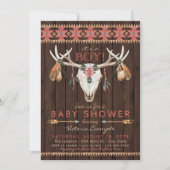 Boho Tribal Skull Baby Douche Uitnodigingen (Voorkant)