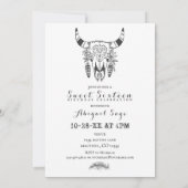 Boho Tribal Skull Bohemian Sweet Sixteen Birthday Kaart (Achterkant)