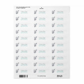 Boho Tribal Skull in Turquoise Bohemian Address Etiket (Full Sheet)