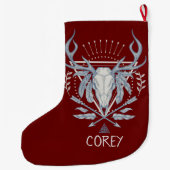 Boho Tribal Skull Persoonlijk Grote Kerstsok (Achterkant)