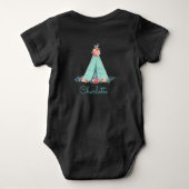 Boho Tribal TeePee Adventure begint met Baby Girl Romper (Achterkant)