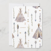 Boho Tribal Teepee Floral Baby shower Kaart (Achterkant)
