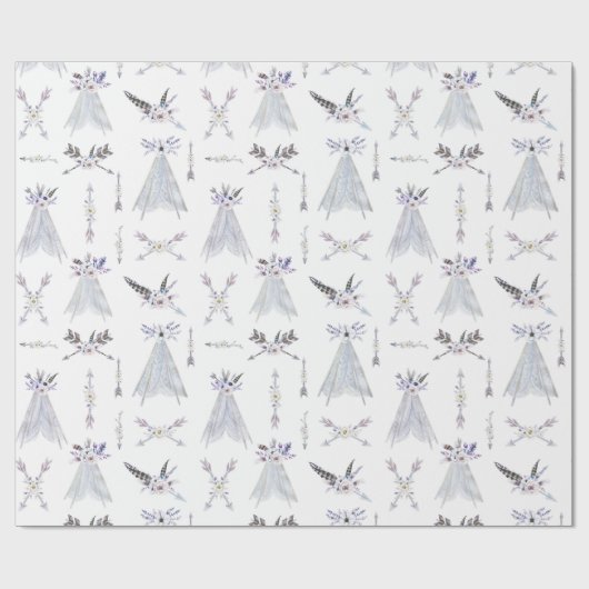 Boho Tribal Teepee Gift Wrap Cadeaupapier (Vlak)
