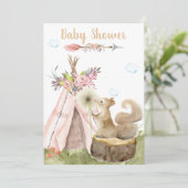 ** Boho Tribal Tepee Squirrel Woodland Forest Kaart (Staand voorkant)