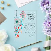 Boho Tribal veer Dreamcatcher bruiloft Acryl Uitnodigingen (Insitu (Huwelijk))