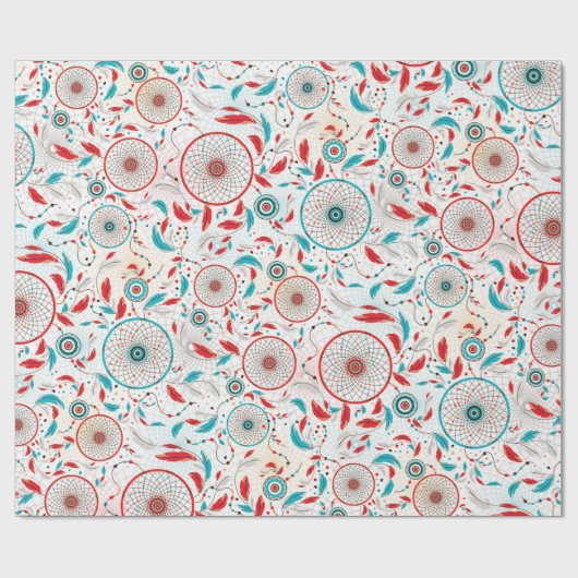 Boho Tribal veer Dreamcatcher bruiloft Cadeaupapier (Vlak)