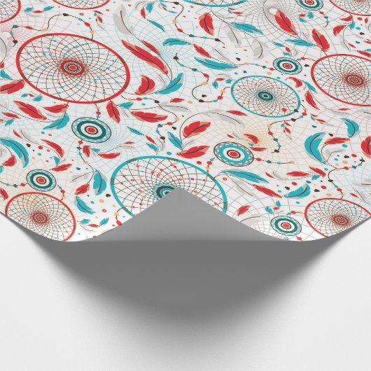 Boho Tribal veer Dreamcatcher bruiloft Cadeaupapier (Hoek)