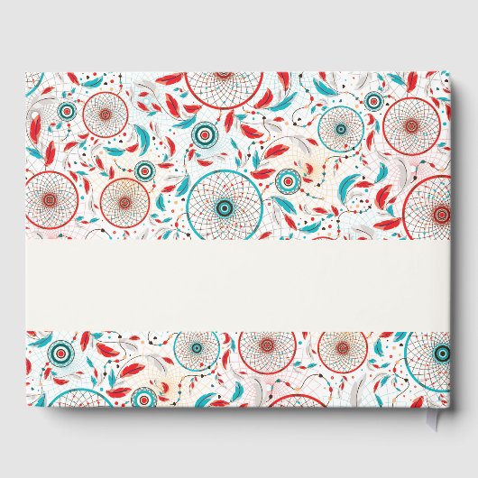 Boho Tribal veer Dreamcatcher bruiloft Gastenboek (Achterkant)