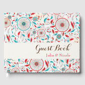 Boho Tribal veer Dreamcatcher bruiloft Gastenboek (Voorkant)