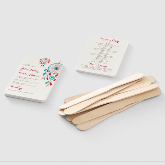 Boho Tribal veer Dreamcatcher bruiloft Handwaaier (Niet-gemonteerd)