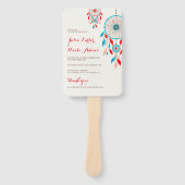 Boho Tribal veer Dreamcatcher bruiloft Handwaaier (Voorkant)