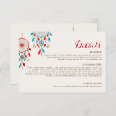 Boho Tribal veer Dreamcatcher bruiloft Informatiekaartje (Voorkant / Achterkant)