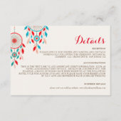 Boho Tribal veer Dreamcatcher bruiloft Informatiekaartje (Voorkant)