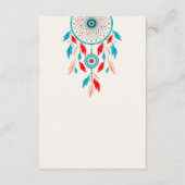 Boho Tribal veer Dreamcatcher bruiloft Informatiekaartje (Achterkant)