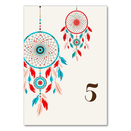Boho Tribal veer Dreamcatcher bruiloft Kaart (Voorkant)