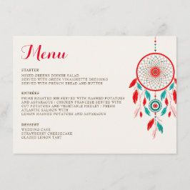 Boho Tribal veer Dreamcatcher bruiloft Menu