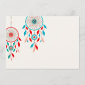 Boho Tribal veer Dreamcatcher bruiloft Menu (Achterkant)