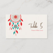 Boho Tribal veer Dreamcatcher bruiloft Plaatskaartje (Achterkant)