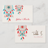 Boho Tribal veer Dreamcatcher bruiloft Plaatskaartje (Voorkant / Achterkant)