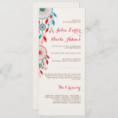 Boho Tribal veer Dreamcatcher bruiloft Programmakaart (Voorkant / Achterkant)