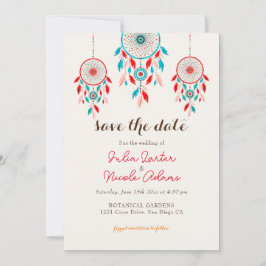 Boho Tribal veer Dreamcatcher bruiloft Save The Date