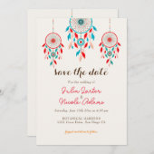 Boho Tribal veer Dreamcatcher bruiloft Save The Date (Voorkant / Achterkant)