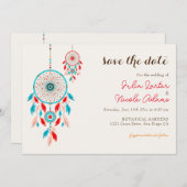 Boho Tribal veer Dreamcatcher bruiloft Save The Date (Voorkant / Achterkant)