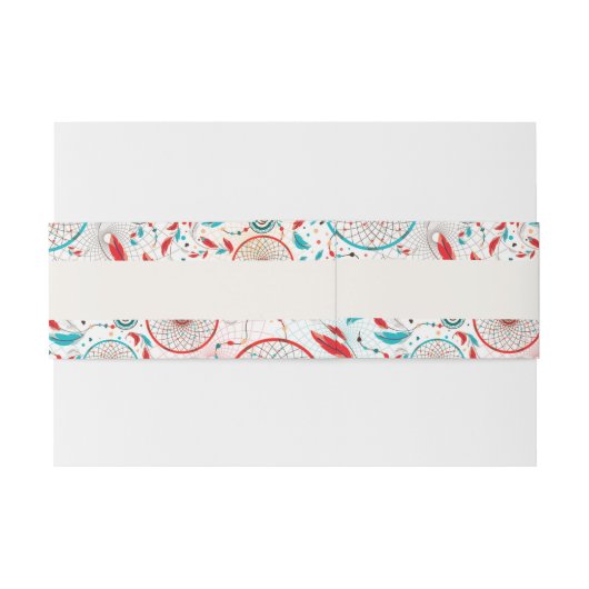 Boho Tribal veer Dreamcatcher bruiloft Uitnodigingen Wikkel (Achterkant Voorbeeld)