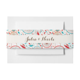 Boho Tribal veer Dreamcatcher bruiloft Uitnodigingen Wikkel