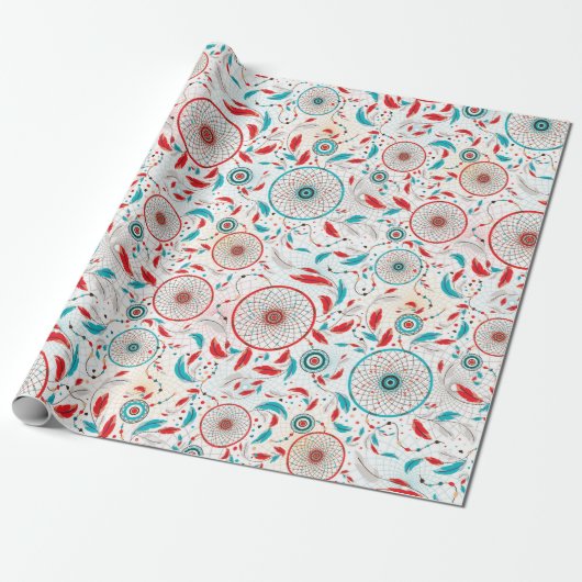 Boho Tribal veer Droomvanger Bruiloft Cadeaupapier (Uitgerold)
