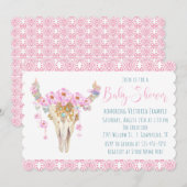 Boho Tribal Waterverf Baby Shower-uitnodigingen Kaart (Voorkant / Achterkant)