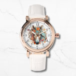 Boho Tribal Waterverf Paard Stijlvolle Chique Vrou Horloge<br><div class="desc">Boho Tribal Waterverf Horse Stylish Chic Womans Watches beschikt over een bohemian waterverf bloemenpaard. Creëer door Evco Studio www.zazzle.com/store/evcostudio</div>