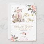 Boho Tribal Woodland Animals Birthday Christening Bedankkaart (Voorkant)